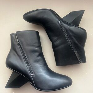 United Nude Black Leather Geometric Heel Cubist Ankle Boot Women 10 EU 41 Modern